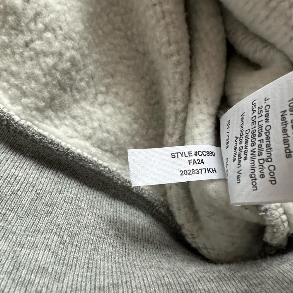 Jcrew Heritage Fleece Zip Up Hoodie Gray Size 3X - Picture 10 of 12